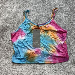 PrinStory Tie Dye Croptop Tanktop Spagetti Straps Womens Size XL Fits Small New